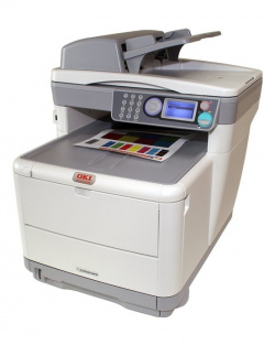 Oki C3530 MFP: Kleiner Farblaser-AIO mit Fax und ADF.