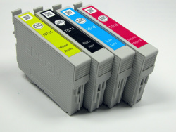 Ink cartridges: Four with very little ink...