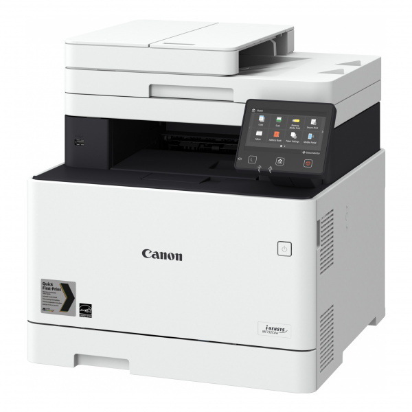 Canon i-Sensys MF732Cdw: Druckt 27 Seiten pro Minute mit einer 250-Blatt-Standardkassette und einem 50-Blatt-Dual-Duplex-ADF.