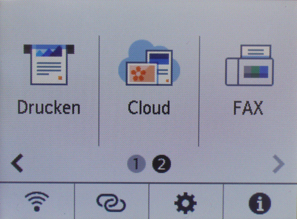 Hauptansicht (2 von 2): Drucken von USB, Drucken von Cloud und Fax