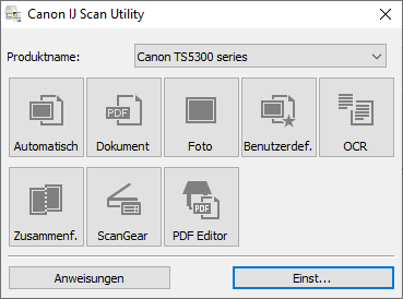 Pixma TS5350a, TS7450a: Canon IJ Scan Utility.