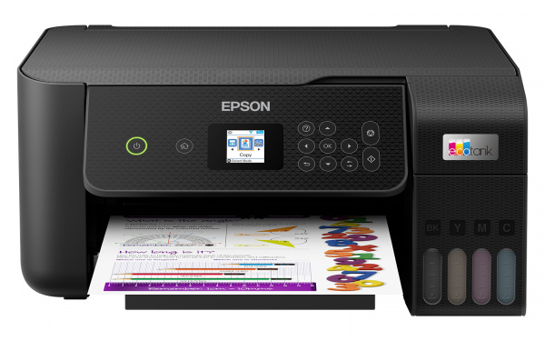 Epson EcoTank ET-2825: Nutzen Sie die Vorteile des mobilen Druckens und extrem niedrige Kosten pro Seite mit diesem Multifunktions-Tintenstrahldrucker mit LCD-Anzeige, perfekt für moderne, geschäftige Haushalte.