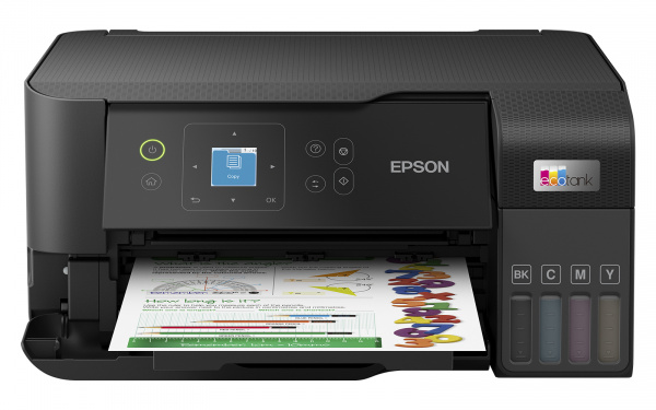 Epson Ecotank ET-2840: Einfacher Tintentanker mit Simplexdruck, Flachbettscanner, kleinem Farbbildschirm und neuem Bedienkonzept.