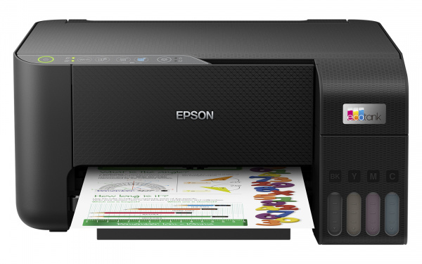 Epson Ecotank ET-2860-Serie: Einfache Version ohne Display. Die Bedienung (Einrichtung oder Kopie) am Gerät erfolgt mit Folientasten. Es fehlen zudem Airprint und Mopria.