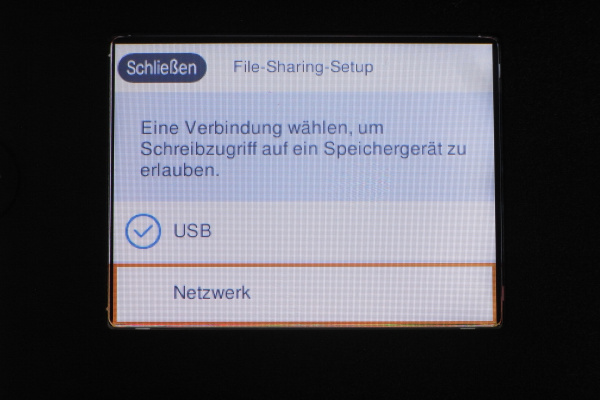 USB-Stick: Entfernten Zugriff einstellen.
