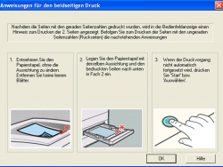 Doublesided printing: Instruction via driver.
