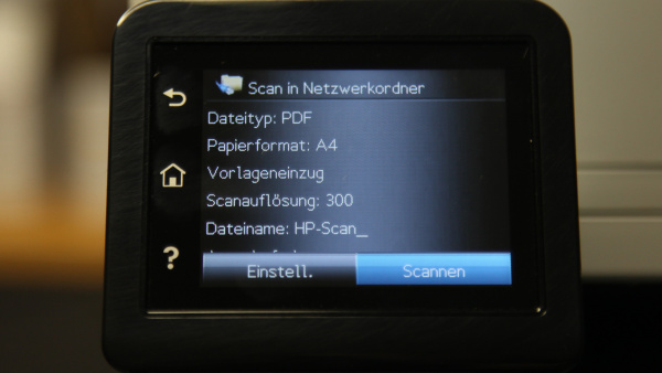 HP Color Laserjet Pro MFP M277dw: Scan an einen Netzwerkordner ist zwar möglich...