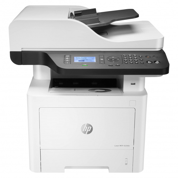 HP Laser MFP 432fdn: Fax-Multifunktionsmodell mit großen Tonern aber eher langsamen Duplex-ADF mit Wendeeinheit.