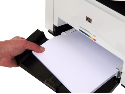 HP Laserjet Pro CP1025nw: Papierhalter löst sich leicht.