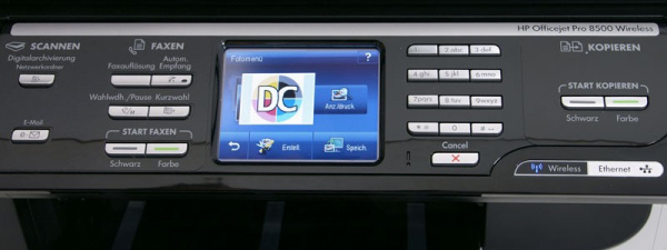 HP Officejet Pro 8500 Wireless AIO: All buttons are explained coherently and are neatly arranged.