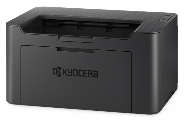 Kyocera PA2001w: Einfachster S/W-Laserdrucker mit Wlan. Gedruckt wird ausschließlich in Simplex mit offener Papierzuführung.