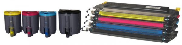 Different cartridges: Tiny kegs (CLP-300N, left side), new shapes (CLP-310/CLP-315, right side).