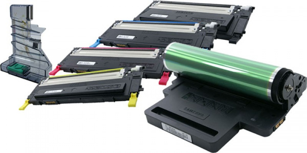 Consumables in Samsungs AIO: If you decide for Samsungs allrounder, four ink cartridges, imaging drum, and waste toner container have to be exchanged.