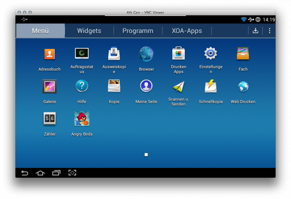 Menüsystem: Hier sind alle installierten Apps gelistet, die sich auch auf dem Homescreen platzieren lassen.