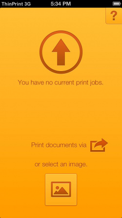Sparsam: Die ThinPrint Cloud Printer App bietet keine Einstellmöglichkeiten für das zu druckende Dokument.