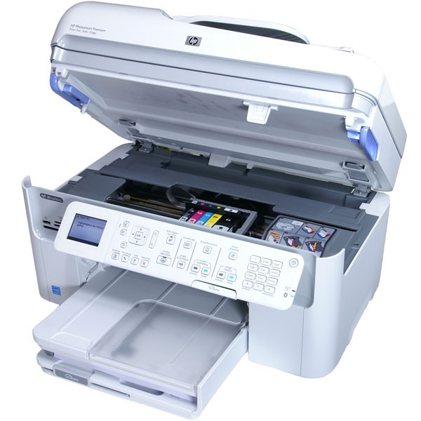 HP Photosmart Premium Fax C309a: Den großen Deckel kann man mit einer Hand öffnen und schließen, ohne dass er auf den Drucker knallen würde.