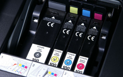 Ink tanks: Similar to Epson with four cartridges. Easily accessible.