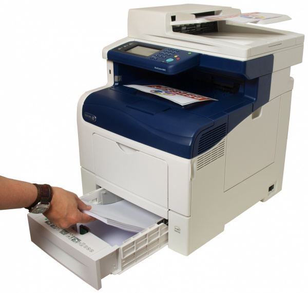 Xerox Workcentre 6605V/DN: 550-Blatt-Schacht, der sich auf maximal 1.100 Blatt Vorrat ausbauen lässt...