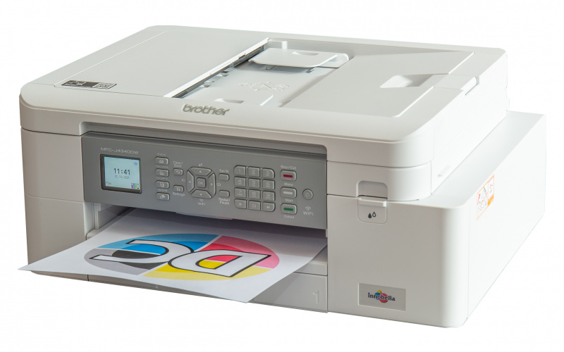 Test Brother MFCJ4340DW Anschlüsse, Sprachen, Scanner, ADFEinzug