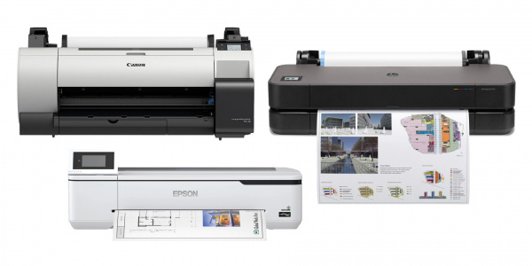 A1-Grafikdrucker: Canon Imageprograf TA-20, Epson Surecolor SC-T2100 & HP Designjet T230.