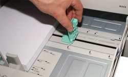 ...das Papierformat stellt man in der Kassette ein.