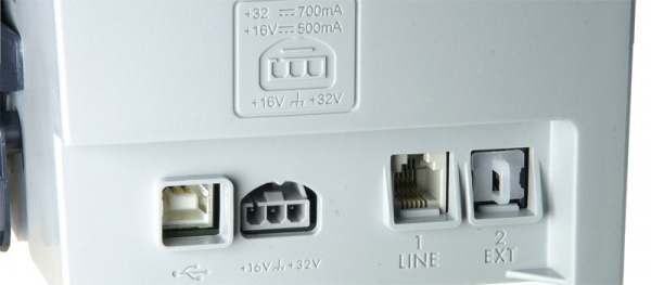 HP Officejet J5780: USB, Fax und Telefon.