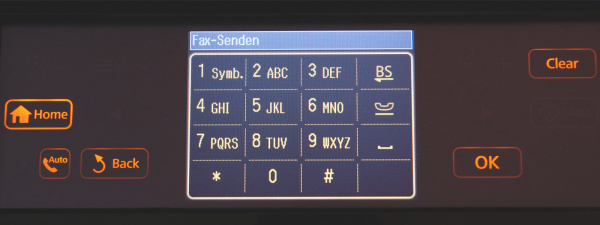 Epson: Die Ziffern auf dem Touchscreen sind zwar ausreichend groß, allerdings sind mehrere Schritte nötig, um ein Fax zu versenden.