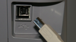 USB-Schnittstelle: Zum Anschluss des Druckers an den PC - alle Geräte im Test sind damit ausgestattet.