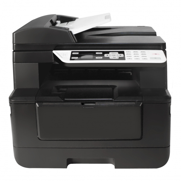 Funktionen: Scannen, drucken, faxen und kopieren mit ADF und Papierschublade.