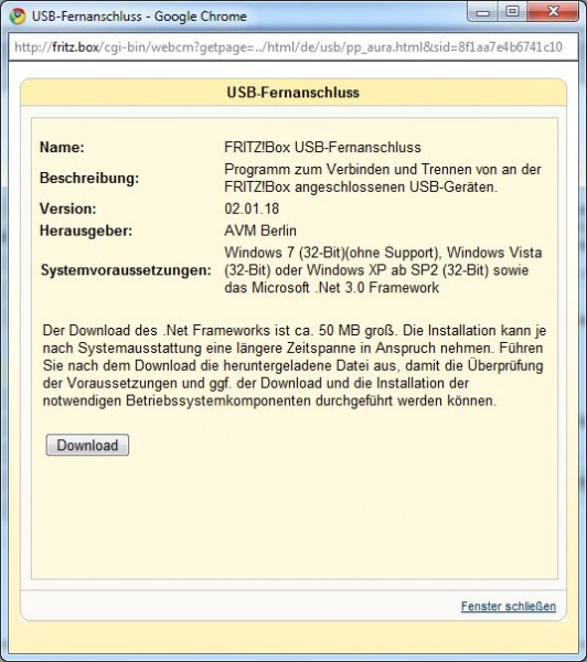 AVM Fritzbox Software herunterladen USB-Fernanschluss aktivieren