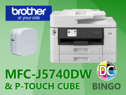 November 2022: In diesem Monat gibt es einen Brother-Büro-Multifunktionsdrucker mit A3-Druck sowie den P-Touch Cube zu gewinnen.