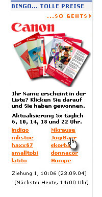 BINGO Anleitung Canon-Papier