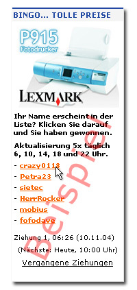 BINGO Anleitung Lexmark P915