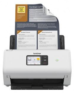 Brother ADS-4550W: Autarker Dokumentenscanner mit WLAN, Ethernet und Farb-Touchscreen. Einen Ultraschallsensor gibt es weiterhin nicht.