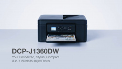 Brother DCP-J1360DW: Kleiner Tintendrucker mit Simplex-ADF, Duplexdruck und Farb-Bildschirm.