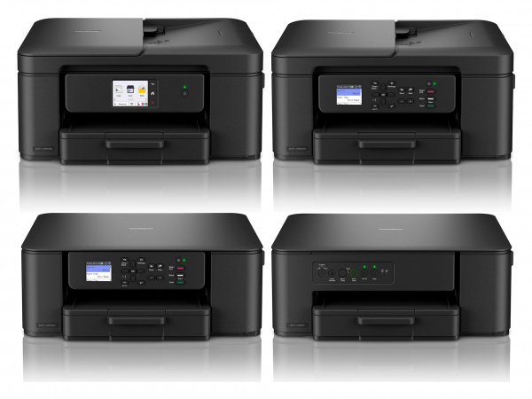 Einstiegs-Patronendrucker: Brother DCP-J1460DW, DCP-J1360DW, DCP-J1310DW und DCP-J1260W. Von Links oben nach rechts unten.