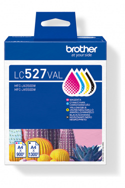 LC-527-Serie: Große Patronen für bis zu 3.000 Seiten in Schwarz oder 2.000 Seiten in Farbe. Dieser XL-Satz ist mit fast 190 Euro jedoch auch üppig teuer.
