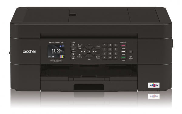 Brother MFC-J491DW: Einfaches Multifunktionsgerät mit Fax, ADF und 100-Blatt-Kassette samt Duplex.