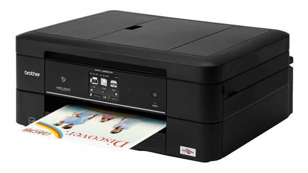 MFC-J880DW: 4-in-1 Tinten-Multifunktionsgerät mit automatischem Duplexdruck, 6,8 cm Touchscreen-Farbdisplay, LAN/WLAN und NFC.