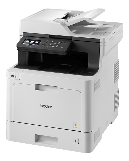 Brother MFC-L8690CDW: 4-in-1-MFP mit Faxgerät und Wende-ADF.