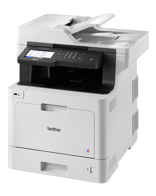 Brother MFC-L8900CDW: Fünf-Zoll-großer Touchscreen, Dual-Duplex-ADF und andere Papierkapazität- sowie VBM-Optionen.