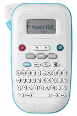 Brother P-Touch PT-N10: Einfachere Version mit kleinerer QWERTZ-Tastatur und kleinerem Display.