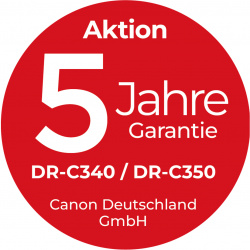 Canon 5 Jahre Garantie für Imageformula DR-C340 und DR-C350 (Kauf in 2026)