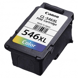 Canon CL-546XL: Dreifarb-Patrone mit Einweg-Druckkopf. Zudem kommt eine PG-545-Pigmentschwarz-Kartusche zum Einsatz.