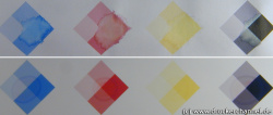 Smeartest: Sobald der Wassertropfen das Papier berührt, löst sich die Tinte.