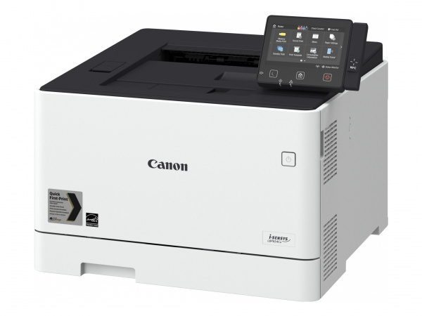 Canon i-Sensys LBP654Cx: Der teuerste Farblaserdrucker der neuen Canons (ca. 430 Euro, UVP) hat zusätzlich ein 5-Zoll-Touchscreen.