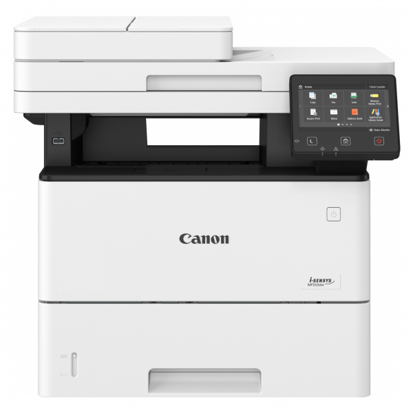 Canon i-Sensys MF553dw: S/W-Laser-Multifunktionssystem mit Fax und einer Druckleistung von 43 ipm in Simplex und 36 ipm in Duplex. Im reinen S/W-Betrieb ist der Dual-Duplex-Dokumentenscanner bei beidseitigen Dokumenten sogar noch schneller.