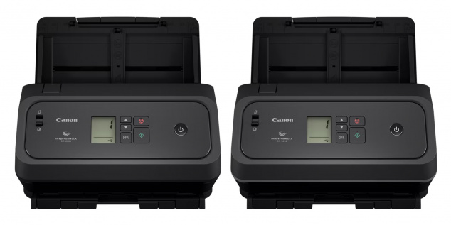 Canon Imageformula DR-C340 und DR-C350: Die Dokumentenscanner schaffen bis zu 50 oder 40 ppm. Der optische Unterschied (neben der Modellnummer) ist ein grauer Akzentstreifen beim "langsameren" Modell.