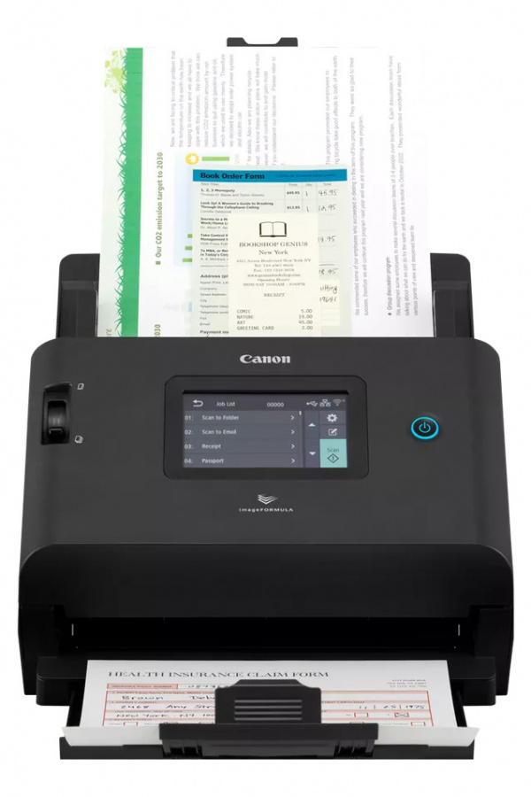 Canon Imageformula DR-S350NW: Netzwerkscanner mit großem Display, Wlan und vollständig autarker Scanfunktion samt integriertem OCR-Modul.