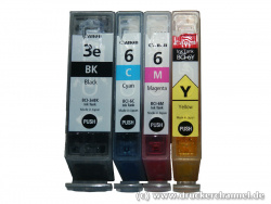 Tintenpatronen: Die vier Tintenpatronen des Canon Pixma iP3000.